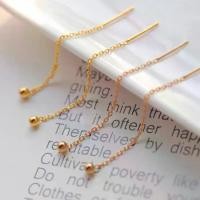 ราคา ต่างหูลูกปัด แฟชั่น ชุบทอง 18K สำหรับผู้หญิง พู่เรียบง่าย ต่างหูสแตนเลส (1731755391921850160)