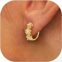 ราคา ต่างหูทองคำ ฮักกี้ สำหรับผู้หญิง 14k ชุบทองแท้ ต่างหูห่วง แพ้ง่าย น้ำหนักเบา ของขวัญ (1732319408810723858)