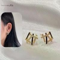 ราคา เงินแท้ Glamwelry ต่างหู earrings ต่างหูทองประดับเพชร ต่างหูเงินแท้ ต่างหูแป้น ทรงเรขาคณิต (1731825997971490877)