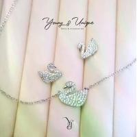 ราคา Yu+ Jewelryชุดสร้อยคอรูปหงส์เงิน แฟชั่นเกาหลี SV925 พร้อมส่ง สร้อย 2 เลเยอร์ swan เครื่อง ประดับ mellite jewellery set (1731227024947513877)
