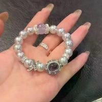 ราคา สร้อยข้อมือมุกสำหรับผู้หญิง, สร้อยข้อมือมุกคริสตัลสีม่วง, เครื่องประดับสตรีประณีต, สง่างามและหลากหลาย, เครื่องประดับมือ สร้อย ข้อมือ ถัก กํา ไล มาศ (1731692589844498940)