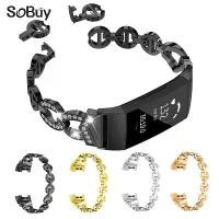 ราคา Fitbit Charge5/6 สร้อยข้อมือ, สายสแตนเลสฝังเพชร, สายรัดข้อมือโซ่โลหะชาร์จ 3/4 (1731883636950665894)