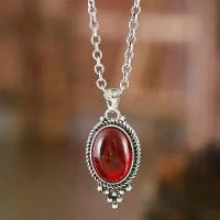 ราคา 【Yurianna】สร้อยคอวินเทจสุดประณีต สร้อยคอทับทิม สร้อยคอพร้อมจี้แก้วทรงรี สำหรับผู้หญิง (1731240999329629436)