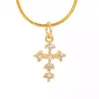 ราคา jewelry สร้อยคอทองคำ 18K สำหรับผู้หญิง จี้ไม้กางเขนขนาดเล็ก 70n (1731919504127395377)