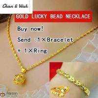 ราคา สร้อยคอทองคำ 916, การประมูลสร้อยคอทองคำ, พร้อมแสตมป์ต้นฉบับ, ชุดสร้อยคอลูกปัดนำโชคผู้หญิง, ฟรีแหวนและสร้อยข้อมือ, ผลิตในมาเลเซีย, สไตล์เกาหลี, สำหรับผู้หญิง (1732299915679336820)