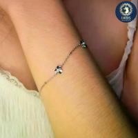 ราคา สร้อยข้อมือดอกไม้มุก สร้อยข้อมือทองคำ 9K สีไวท์โกลด์ (1731811487289476486)