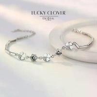 ราคา ESCOBALสร้อยข้อมือเงินแท้ Lucky Clover สร้อยข้อมือเพชร Moissanite สร้อยข้อมือผู้หญิง ของขวัญ (1731931573288863578)