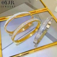ราคา สร้อยข้อมือสแตนเลสแท้ OYJR สร้อยข้อมือเพชร สวยไม่ลอก เหมาะสำหรับผู้หญิง (1732282833564633937)