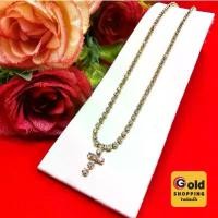 ราคา สร้อยคอทองห้อยจี้ฝังเพชร ตะขอก้ามปู ความยาว 14 นิ้ว สร้อยคอทอง สร้อยคอเพชร ใส่ได้ทุกโอกาส ทองชุบ ทองหุ้ม งานสวยพร้อมส่ง (1731757983316413302)