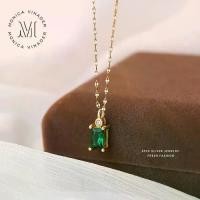 ราคา [COD] ✨สร้อยคอเงินแท้ GREEN EYED MYSTERY สร้อยคอเพชร มรกตอัญมณีสีเขียว สร้อยคอผู้หญิง จี้สร้อยคอเงินแท้ สร้อยคอเกาหลี (1731805327866037305)