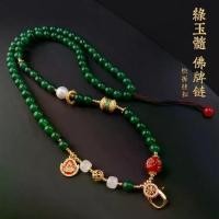 ราคา โซ่พระเครื่องพระพุทธรูป, สไตล์จีนใหม่, สร้อยคอมรกต Chrysoprase, เชือกแขวนธัน, จี้โซ่ทองพระพุทธรูปหยก, เชือก (1731623719010338193)