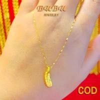 ราคา สร้อยคออิตาลี 18K ชุบทอง 99.99% จี้ขนนก น้ำหนัก 0.9-1.2g ยาว 18" หรือ 45cm (1731440157671131872)