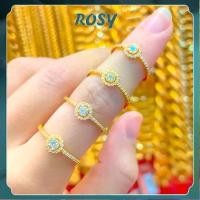 ราคา สร้อยคออิตาลี ชุบทอง 18K (Au750) แหวนครึ่งทอง ลายเพทายกลม น้ำหนัก 1.9g แหวนปรับได้ สำหรับผู้หญิง เหมาะสำหรับของขวัญหมั้น [COD] (1731851577268144052)