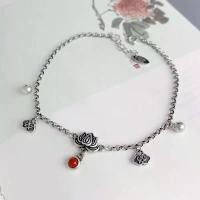 ราคา สร้อยข้อเท้า สไตล์ชาติพันธุ์ ดีไซน์ดอกบัว กระดิ่งเงิน 925 เงินแท้ เครื่องประดับแหวนข้อเท้าพู่ผู้หญิง เชือกสีแดง ดีไซน์ทีละขั้นตอน ดีไซน์ดอกบัวนำโชค (1730645139507481576)