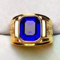 ราคา แหวนไพลิน สำหรับผู้ชาย สีทอง แหวนปิด แหวน ผู้ชาย ปรับ ได้ ตาม ขนาด นิ้ว (1731652158121084191)