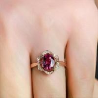 ราคา แหวนผู้หญิง, สี Bao สีแดงธรรมชาติทัวร์มาลีน, ชุดเพชร, แหวน, ชุบดอกกุหลาบ, แหวนรูปดอกไม้ทอง 18K, ขายร้อน, Wish (1731888651782883042)