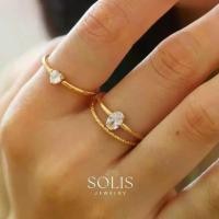 ราคา แหวนทอง, การออกแบบเพชรกลมหัวใจทุกวัน, การวางซ้อนกันอย่างหรูหรา, ชุบทอง 18K และ 316L สแตนเลส, เครื่องประดับแฟชั่นสำหรับผู้หญิงและผู้ชาย, ป้องกันสนิมและกันน้ำ, สไตล์ RG425 และ RG426 (1731382911444092649