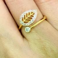 ราคา [พร้อมส่ง] แหวนทอง1สลึง แหวนเพชร รูปใบไม้ แหวนฟรีไซส์ แหวนทองชุบ แหวนทองไมครอน 0293 (1731873351686130429)