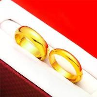 ราคา แหวนคู่ชุบทองเวียดนามสำหรับผู้ชาย แหวนทอง 24K ชุบทอง เปิดมันวาว สีเหลือง ชาย หญิง (1729797751489661076)