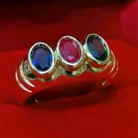 ราคา แหวนทอง ข้อมะขามฝังพลอย สามสี ขนาดฟรีไซส์ (1731571345284891929)