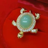 ราคา แหวนทอง ลายเต่าเขียวหยกพม่า ล้อมเพชร ขนาดฟรีไซต์ (1731564308953138457)