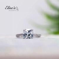 ราคา ER-1056 Elise's Jewelry แหวนเพชร CZ เกรดพรีเมี่ยม หน้าเพชรเหลี่ยมขนาด 1.25 กะรัต พร้อมเพชรประดับรอบ เคลือบทองคำขาว (1731965843182093902)