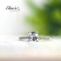 ราคา ER-1053 แหวนเพชร CZ สไตล์อิตาลี่ พรีเมี่ยมน้ำ100 หน้าเพชรเหลี่ยมขนาด 0.7 กะรัต พร้อมเพชรประดับรอบ (1731751837512009422)