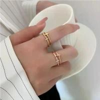 ราคา [#76] เครื่องประดับ แหวนเพชร สแตนเลสแท้ เคลือบทองเค ลายไม้กางแขนเพชรCZ COD (1731499405501630695)