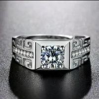 ราคา แหวนเงินแท้ 925 สำหรับผู้ชายและผู้หญิง ดีไซน์เปิดบุคลิกภาพ แหวนเพชร Moissanite แหวนเดี่ยวผู้ชายอินเทรนด์ครอบงำ แหวนเงิน (1731935214418234008)