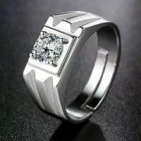 ราคา แหวนเงินแท้ 925 สำหรับผู้ชายและผู้หญิง ดีไซน์เปิดบุคลิกภาพ แหวนเพชร Moissanite แหวนเดี่ยวผู้ชายอินเทรนด์ครอบงำ แหวนเงิน (1731983958301640981)
