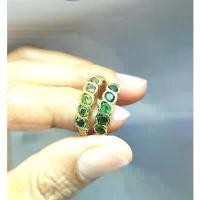 ราคา แหวนพลอยประจำวัน แหวนพลอยทองเหลืองเรียบๆใส่ได้ทุกวัน แหวนมรกต (BR-04) (1731901707989518187)