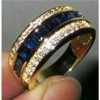 ราคา แหวนแฟชั่น ชุบทอง 18K แหวนไพลิน สำหรับผู้ชายและผู้หญิง (1731833110292825806)