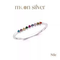 ราคา [พร้อมส่ง] Moonsilver แหวนนพเก้า เงินแท้ รุ่น Nile อัญมณีนพเก้า แหวนมินิมอล (1731952770409990162)