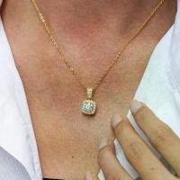 ราคา สร้อยคอ Moissanite จี้ เงินแท้ 925 ทรงสี่เหลี่ยมคลาสสิก สำหรับผู้หญิง ชุบทอง 14K (1731794054213371014)