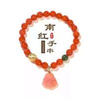ราคา สร้อยข้อมืออาเกตสีแดงโบราณ เสน่ห์นำโชค ลูกปัดชุบทอง จี้หยก (1731771888993666392)