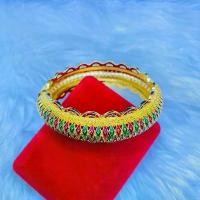 ราคา กำไลทอง กำไลสีทองลงยาเครื่องประดับชุดไทย งานชุบทองอย่างดี (1731461740590433652)