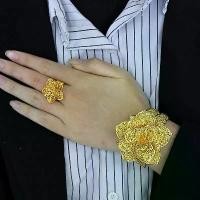 ราคา กำไลทอง1บาท กำไลดอกไม้ ทองเยาวราชสร้อยข้อมือ+แหวน ทอง+เงินโบราณสร้อยข้อมือกลีบกุหลาบ มีบริการเก็บปลายทาง (1732130440289028771)