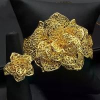 ราคา [สร้อยข้อมือ+แหวน]กำไลทอง1บาท กำไลดอกไม้ ทองเยาวราชสร้อยข้อมือ+แหวน ทอง+เงินโบราณสร้อยข้อมือกลีบกุหลาบ (1729783980054252341)