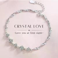 ราคา MEETกำไลเงิน Crystal Love กำไลเงินแท้ สร้อยข้อมือปรับได้ กำไลเพชร กำไลแฟชั่น ข้อมือเงิน ข้อมือเพชร (1731630338975827496)