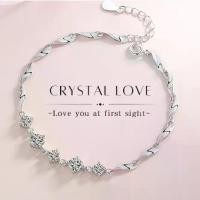 ราคา [เก็บเงินปลายทาง] MEETกำไลเงิน Crystal Love กำไลเงินแท้ สร้อยข้อมือปรับได้ กำไลเพชร กำไลแฟชั่น ข้อมือเงิน ข้อมือเพชร (1731370733929596199)