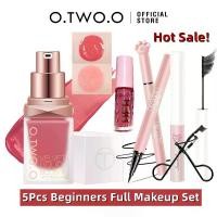ราคา 【ชุดแต่งหน้า 5 ชิ้น】O.TWO.O Linlb Blush แต่งหน้าบลัชออนแก้มธรรมชาติที่เพรียวบางและเนียนนุ่ม + ลิปสติกกระจก ลิปกลอสเงางาม + ปากกาอายไลเนอร์สำหรับผู้เริ่มต้น + มาสคาร่าที่ละเอียดมาก + ที่ดัดขนตา (172980