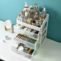 ราคา ชั้นวางเครื่องสำอาง1-3ชั้น อุปกรณ์แต่งหน้า กล่องเก็บเอนกประสงค์แบบมีลิ้นชัก (1730770530374748893)