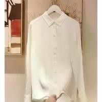 ราคา เสื้อเชิ้ตผ้าไหม หนาและหนัก 40 Momme เสื้อเบลาส์ผ้าไหมหม่อน สีขาว สำหรับผู้หญิง ฤดูร้อน 2025 มาใหม่ เสื้อ สียีนส์ อก 50 คอปาด ชุด ไป คาเฟ่ สาว อวบ คอบัว กราม (1731312102332597995)