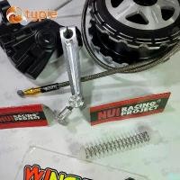 ราคา chargeshoprich คุณภาพรับประกันได้ ดุมหน้า ดรัมเบรค เจาะฟันเฟือง สีดำ + ฝาเบรคหน้าดำเจาะ + มือลิงซู CNC NUI + สปริงดันสายเบรคหน้า + สายเบรคหน้าZERN ชุด4ชิ้นสุดคุ้ม ซุปเปอร์คัพ มอเตอร์ไซค์ Motorcycle (1