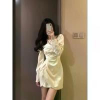 ราคา ชุดเดรสจีบแขนยาวสำหรับผู้หญิง เซ็กซี่ สไตล์เพียว ดีไซน์สวย เฉพาะ ต้นฤดูใบไม้ผลิและฤดูใบไม้ร่วง สาวฮอต เอวแน่น กระโปรงบอดี้คอน Anna Dress แอนนาเดรส ผ้าซาร่าเนื้อหนา ชุดกาล่าดินเนอร์แอนโทเนีย (172981519