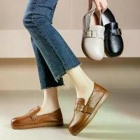 ราคา รองเท้าหนังวัวสำหรับผู้หญิง, หนังวัวส่วนบน, สไตล์วินเทจ, ส้นแบน, อเนกประสงค์, รองเท้าบูทหนัง, รองเท้าลำลอง, เหมาะสำหรับคุณแม่, ฤดูใบไม้ผลิใหม่ 2025 chanel ballet flats ဒ ေ ါ (1731523882880959524)