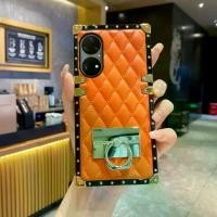 ราคา เคสโทรศัพท์, สำหรับ Huawei P50 Pro, แหวนโลหะ 3 มิติพร้อมสไตล์ Chanel รูปเพชร, กันกระแทก, เคส (1731190894391757597)
