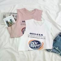 ราคา เสื้อยืดแฟชั่นแขนกุดทรงโอเวอร์ไซส์ 2 สี สกรีนลาย Dr Pepper (1731320809739355311)