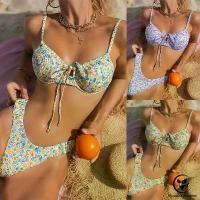 ราคา ชุดว่ายน้ําบิกินี่ sexy bikini set มีโครง ผ้าลายดอก มีฟองน้ำ summer beach#0395 ซีโอดี (1731738054993872862)