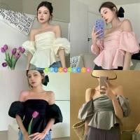 ราคา Abbyyพร้อมส่ง///เสื้อปาดไหล่ เสื้อเปิดไหล่ เสื้อเปิดไหล่ชีฟอง ผ้าร่องน่ารักสไตล์​เกาหลี sexy lady เรียบหรู เริ่ดมาก เสื้อเปิดไหล่ เสื้อปาดไหล่ ชุดไปทะเล Casual Clothing ผู้หญิง Women (1729553839002323